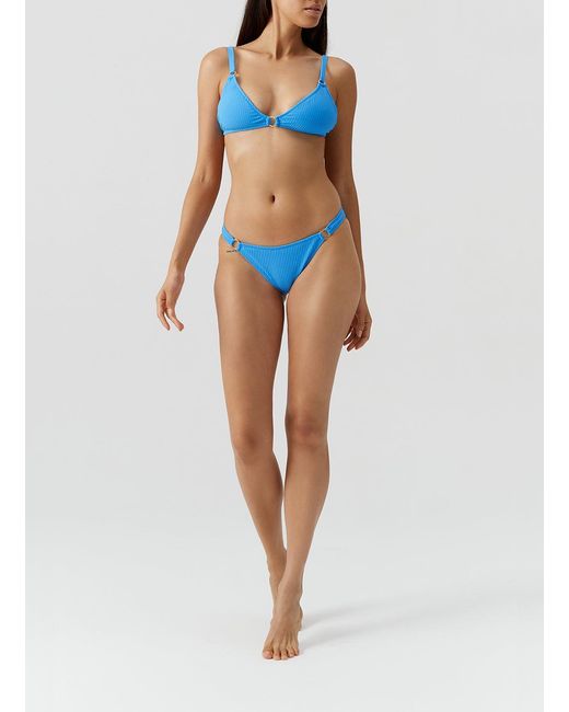 Melissa Odabash Blue Montenegro Ocean Ribbed Bikini Top