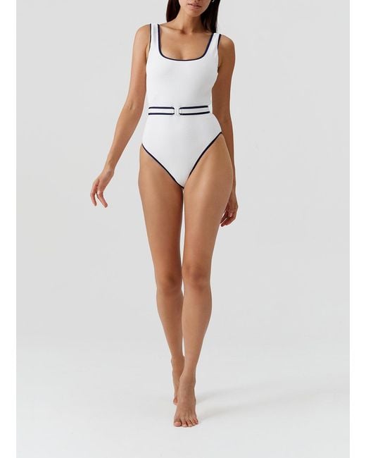 Odabash UK White Rio Ridges Swimsuit