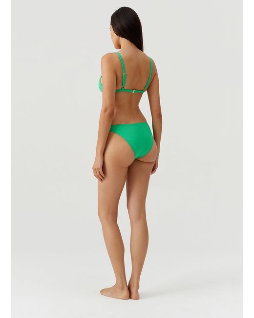 Melissa Odabash Green Montenegro Ribbed Bikini Top