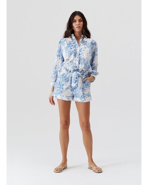 Melissa Odabash Blue Suri Coastal Playsuit