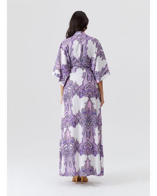 Melissa Odabash White Indria Amethyst Kaftan