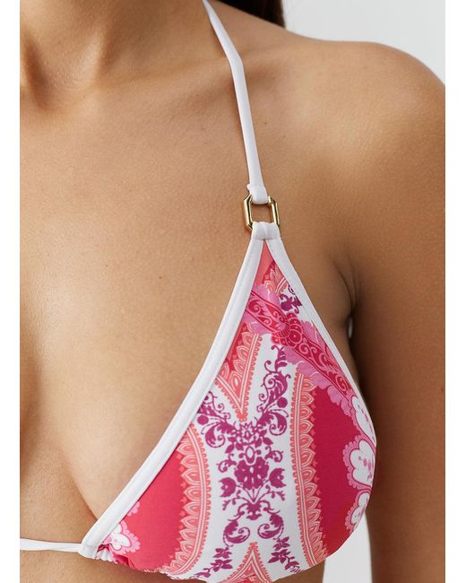 Melissa Odabash Pink Malta Ornate Bikini Top