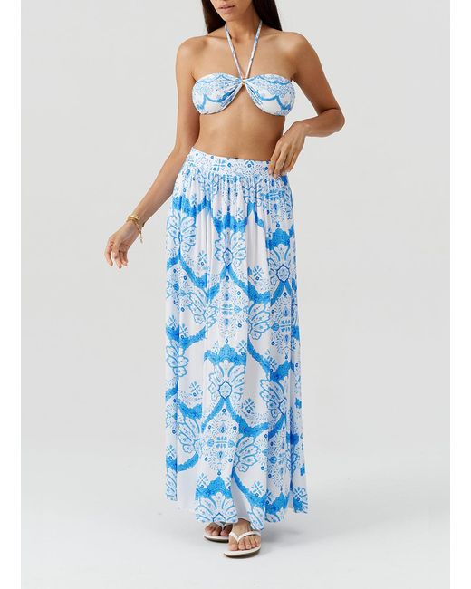 Melissa Odabash Blue Shiloh Florian Skirt