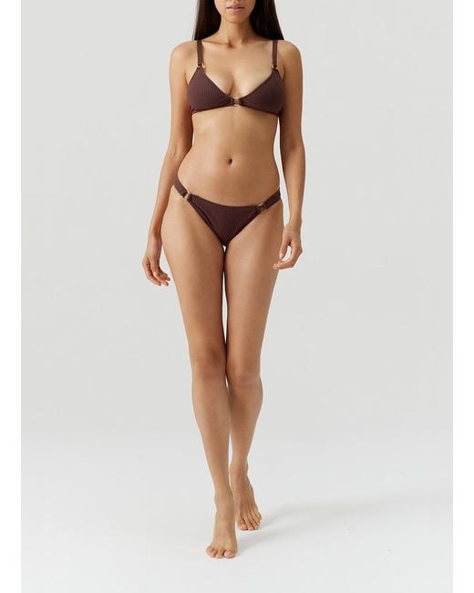 Melissa Odabash Purple Montenegro Ribbed Bikini Bottom