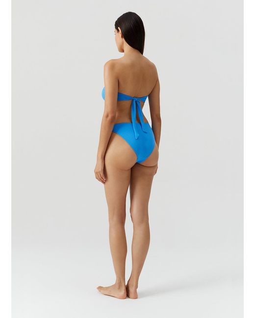 Melissa Odabash Blue Brisbane Ocean Ribbed Bikini Top