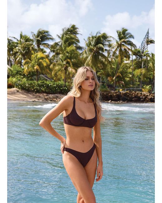 Melissa Odabash Purple Noto Ribbed Bikini Bottom
