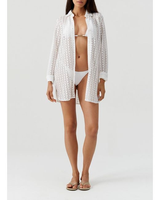 Melissa Odabash White Daria Shirt