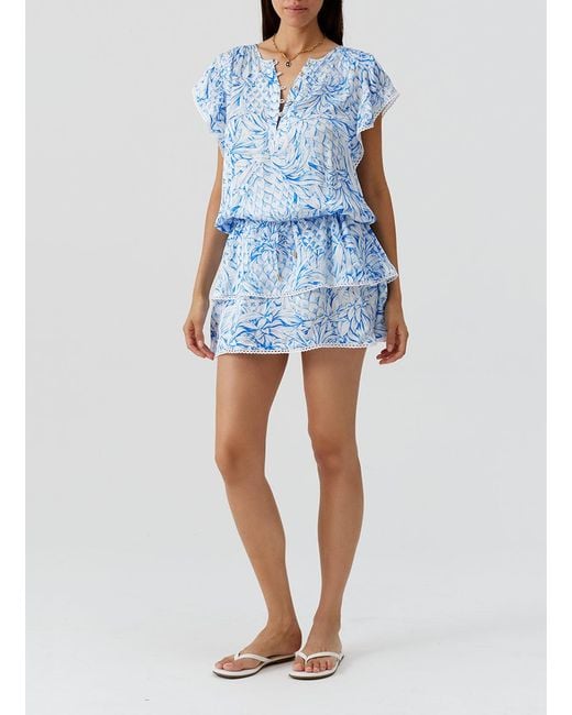 Melissa Odabash Blue Lenni Pineapples Dress