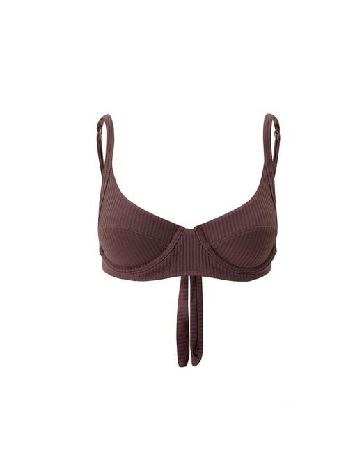 Melissa Odabash Purple Noto Ribbed Bikini Top