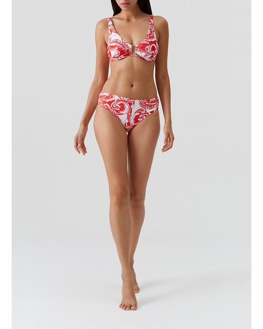 Odabash UK Red Bel Air Floral Bikini Top