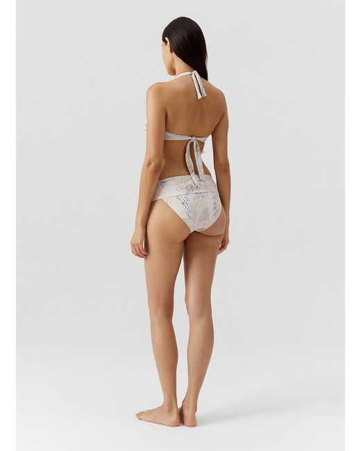 Melissa Odabash White Brussels Lizard Bikini Top