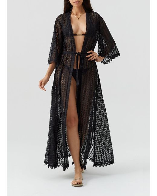 Melissa Odabash Black Tali Kaftan
