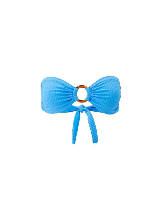 Melissa Odabash Blue Brisbane Ocean Ribbed Bikini Top