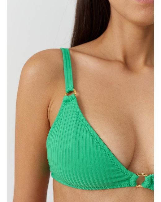 Melissa Odabash Green Montenegro Ribbed Bikini Top