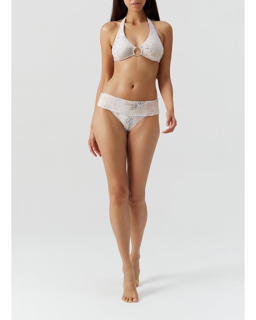Melissa Odabash White Brussels Lizard Bikini Top
