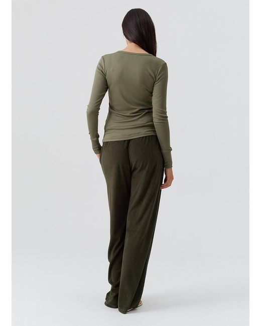 Melissa Odabash Green Exclusive Charlie Long Sleeve Top