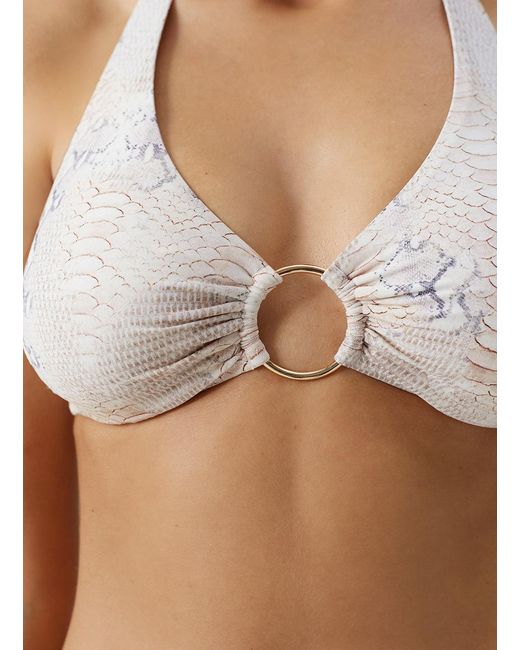Melissa Odabash White Brussels Lizard Bikini Top