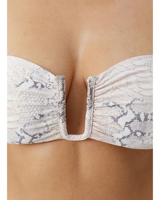 Melissa Odabash White Prague Lizard Bikini Top