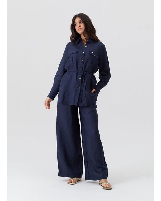 Melissa Odabash Blue Ariel Shirt