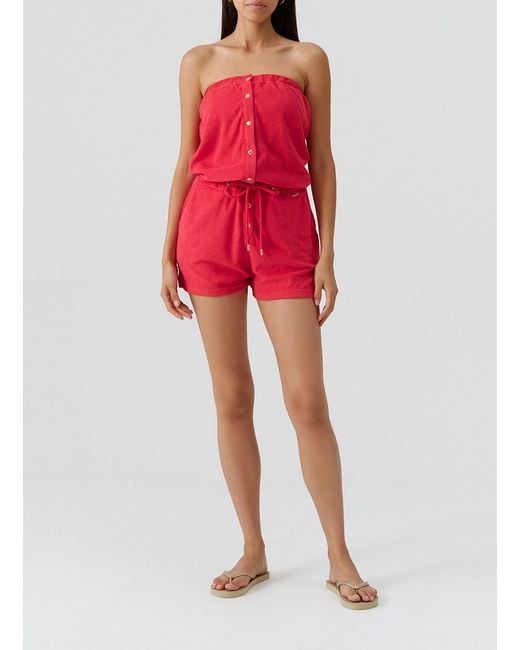 Melissa Odabash Red Venus Playsuit