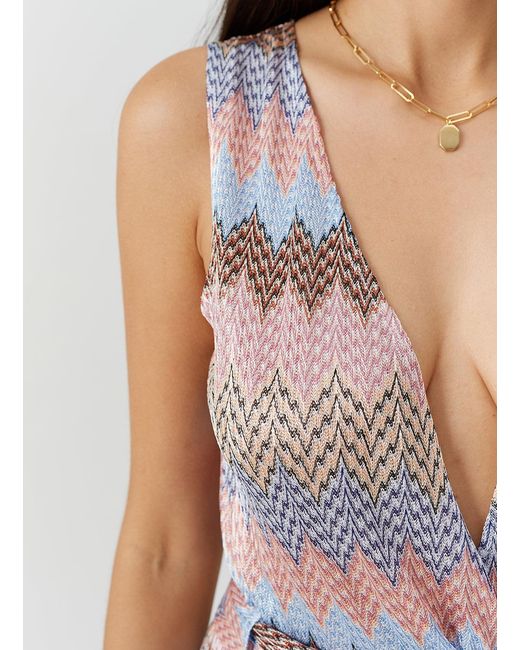 Melissa Odabash White Bria Zigzag Stripe Dress