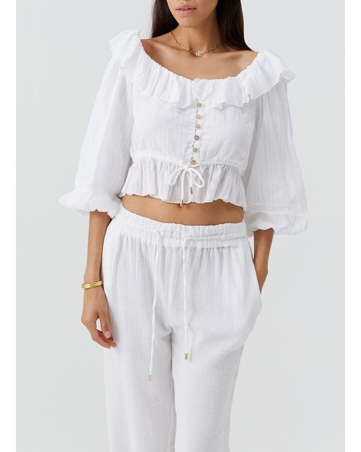 Melissa Odabash White Corrine Blouse