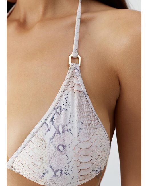 Melissa Odabash White Malta Lizard Bikini Top