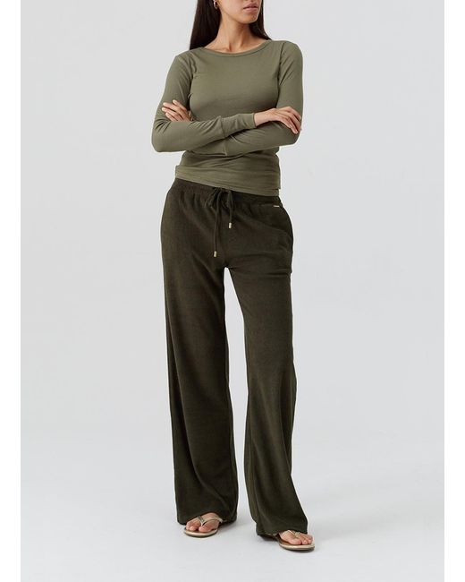Melissa Odabash Green Exclusive Charlie Long Sleeve Top