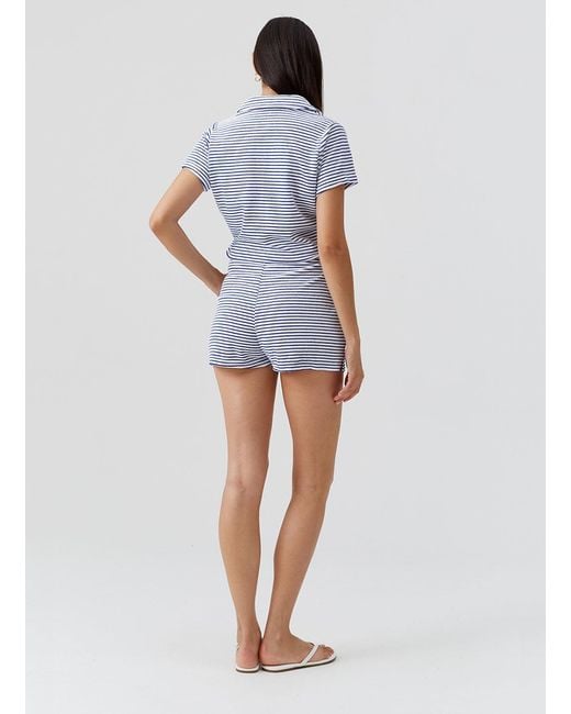 Melissa Odabash Blue Cheryl Stripe Playsuit