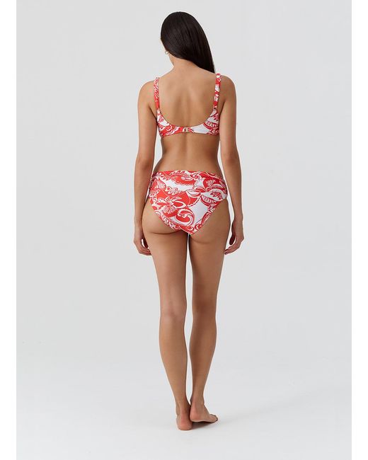 Odabash UK Red Bel Air Floral Bikini Top