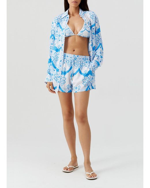 Melissa Odabash Blue Annie Florian Shorts