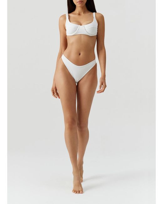 Melissa Odabash White Noto Cream Ribbed Bikini Top