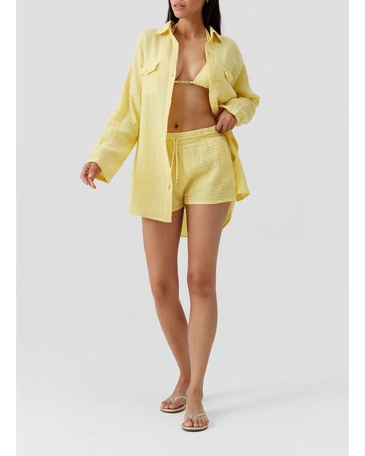 Melissa Odabash Yellow Abbie Shorts