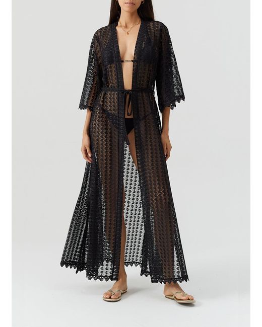 Melissa Odabash Black Tali Kaftan