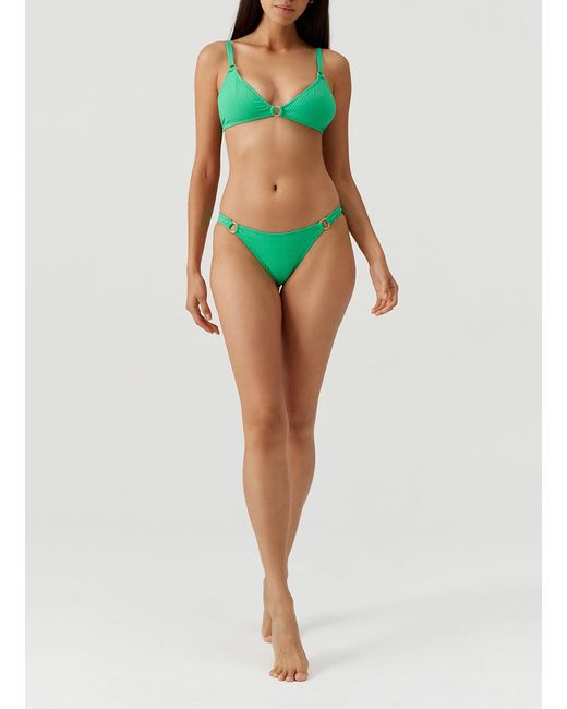 Melissa Odabash Green Montenegro Ribbed Bikini Top