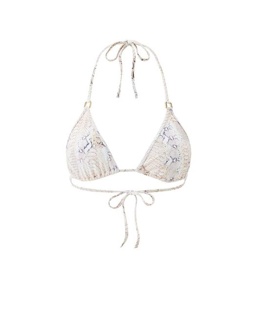 Melissa Odabash White Malta Lizard Bikini Top