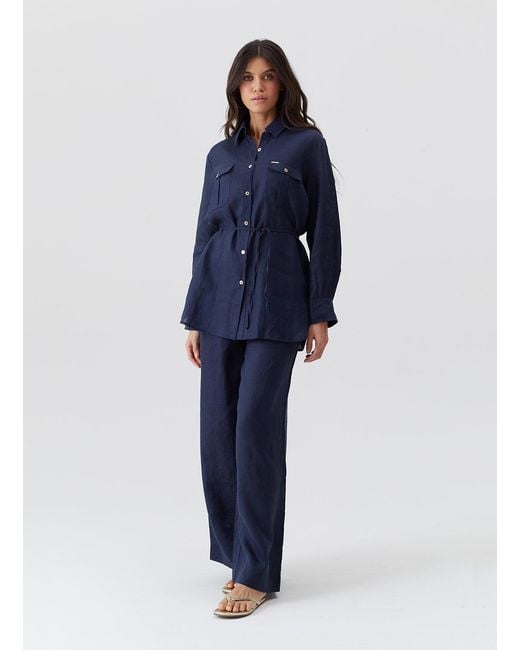 Melissa Odabash Blue Ariel Shirt