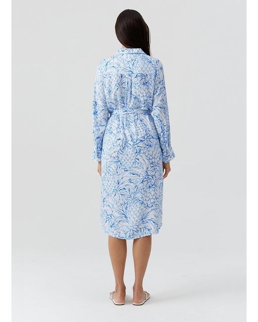 Melissa Odabash Blue Layla Pineapples Dress