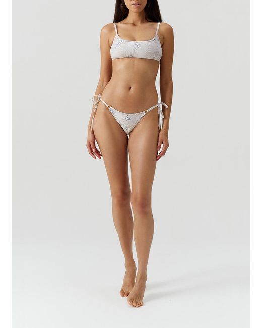 Melissa Odabash White Cassis Lizard Bikini Top