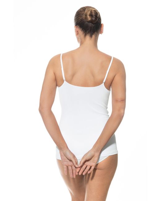 Mey White Spaghetti Top Serie Emotion Elegance Weiss