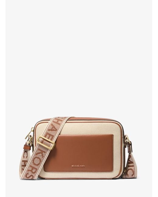 MICHAEL Michael Kors Brown Maeve Large Canvas Crossbody Bag
