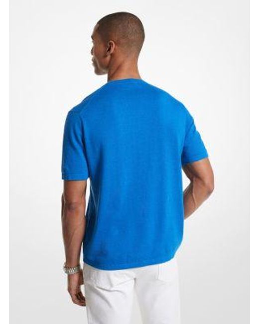 Michael Kors Blue Mk Linen Blend Shirt for men