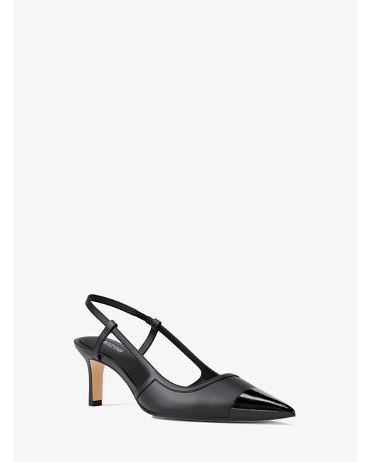 MICHAEL Michael Kors White Mk Alora Leather Slingback Pump