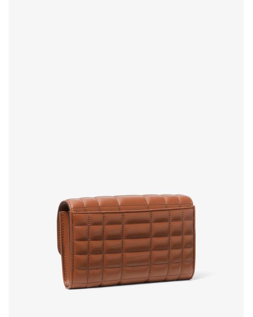 Michael Kors Brown Tribeca Large Leather Convertible Crossbody Bag