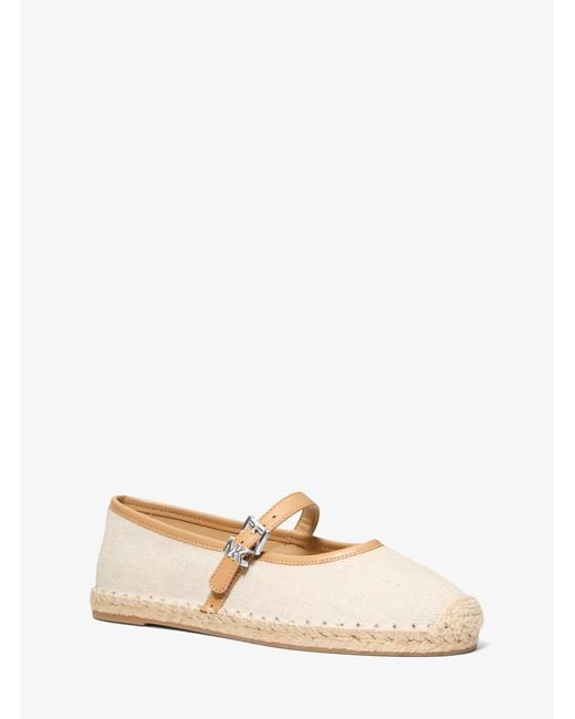 MICHAEL Michael Kors Natural Mk Lynn Canvas Ballet Espadrille