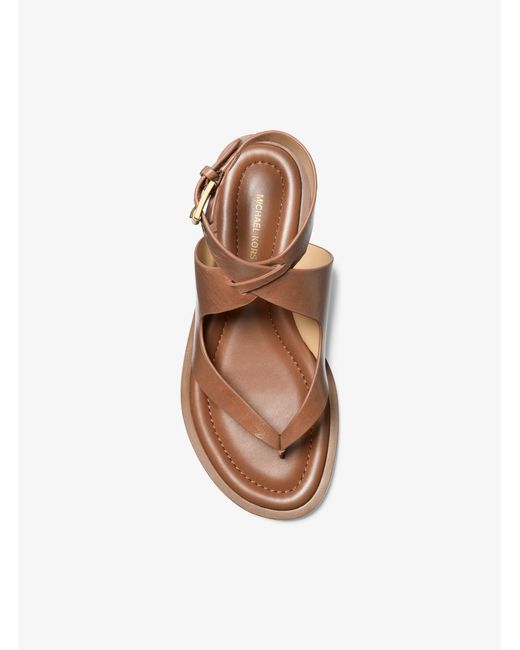 MICHAEL Michael Kors Brown Mk Irene Leather Wrap Sandal