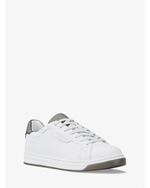 Michael Kors White Mk Keating Leather Trainers for men