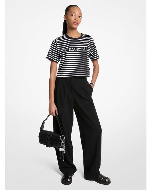 Mk T-Shirt Cropped di MICHAEL Michael Kors in White