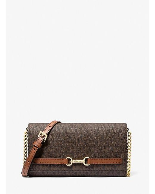Michael Kors Brown Carson Large Signature Logo Convertible Crossbody Bag