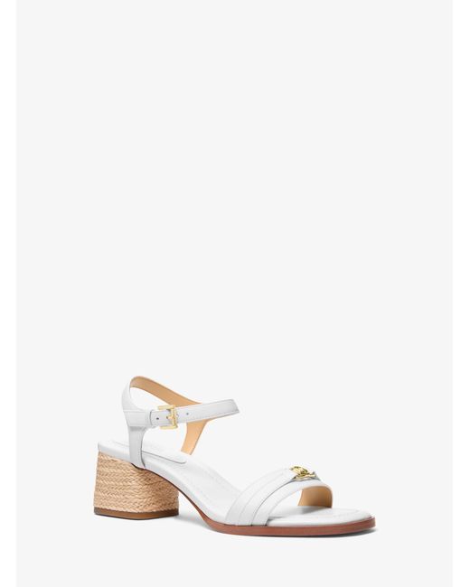 MICHAEL Michael Kors White Mk Mandy Leather Sandal
